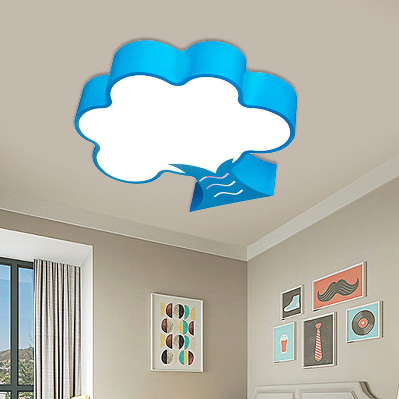 Kids' Acrylic LED Flush Light for Nursery - Tree Flushmount Ceiling Fixture in Yellow/Red/Blue