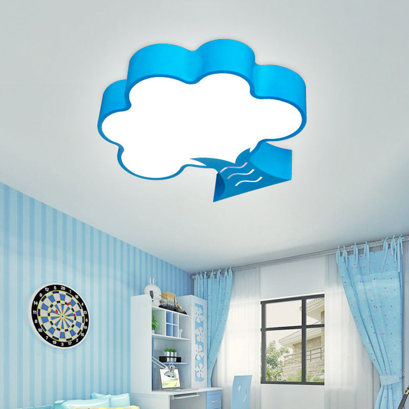 Kids' Acrylic LED Flush Light for Nursery - Tree Flushmount Ceiling Fixture in Yellow/Red/Blue