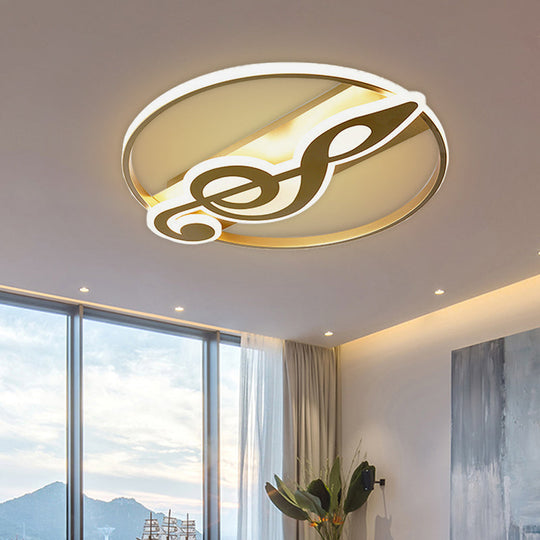 Crown/V-Shaped Acrylic Ceiling Mount LED Golden Flushmount Light - Kids Style - Living Room