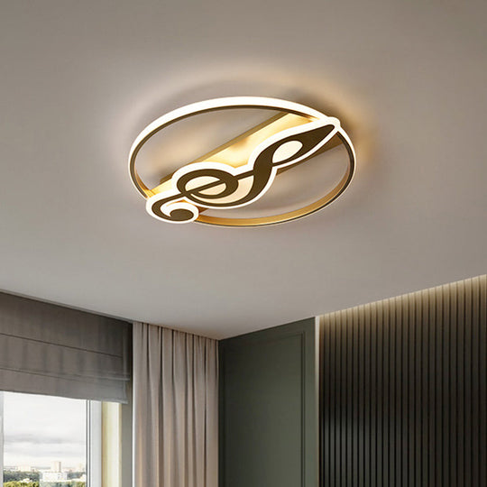 Crown/V-Shaped Acrylic Ceiling Mount LED Golden Flushmount Light - Kids Style - Living Room