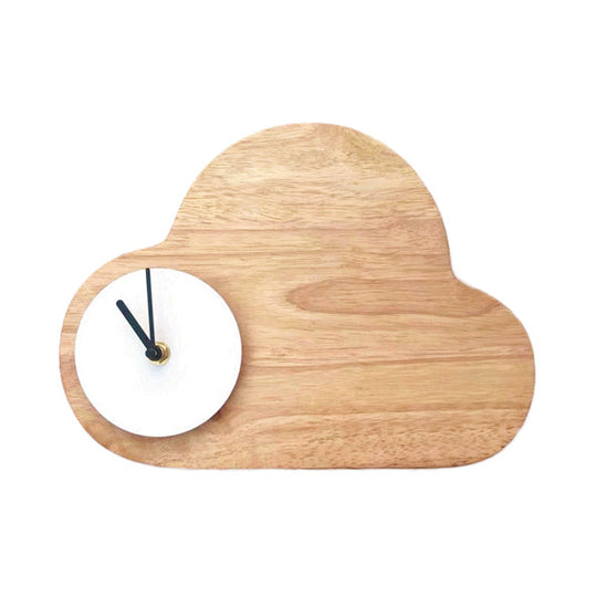 Beige Cloud Cartoon Wall Lamp With Clock For Boys And Girls Bedroom Lighting White / Warm