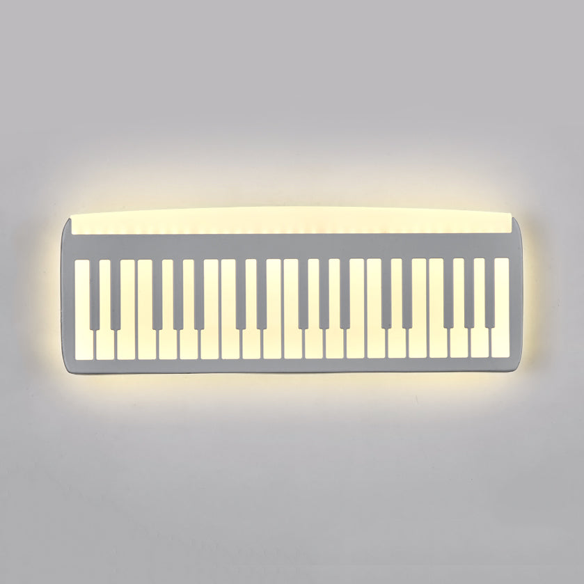 Acrylic Led Sconce Lamp With Clock: Modern Musical Instrument Design For Childs Bedroom White / C