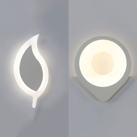 White Acrylic Slim Panel Led Wall Lamp For Dining Room - Eye-Caring & Contemporary Design