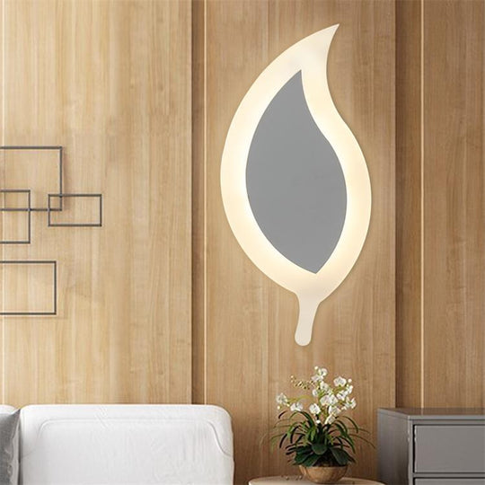 White Acrylic Slim Panel Led Wall Lamp For Dining Room - Eye-Caring & Contemporary Design