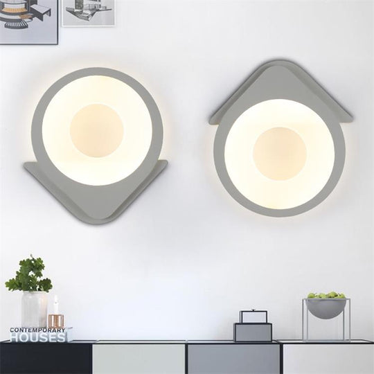 White Acrylic Slim Panel Led Wall Lamp For Dining Room - Eye-Caring & Contemporary Design