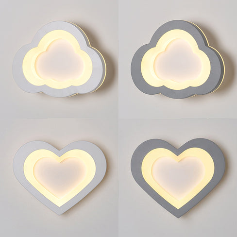 Modern Integrated Led Cartoon Wall Light - Simple Acrylic White