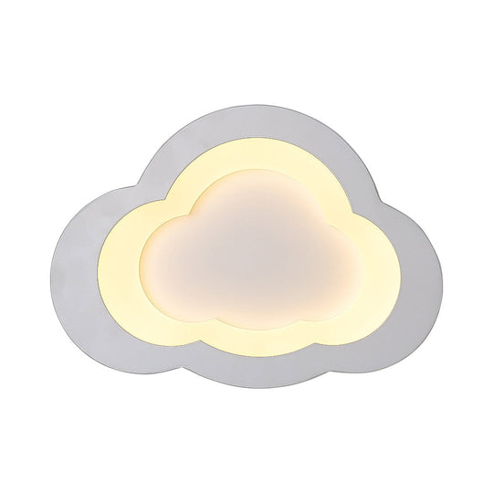 Modern Integrated Led Cartoon Wall Light - Simple Acrylic White / Cloud Warm