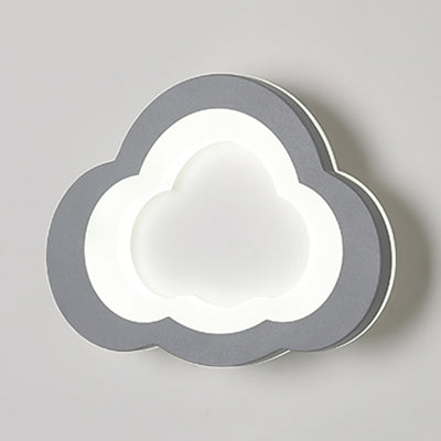 Modern Integrated Led Cartoon Wall Light - Simple Acrylic White Grey / Cloud