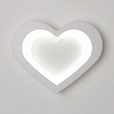 Modern Integrated Led Cartoon Wall Light - Simple Acrylic White / Heart