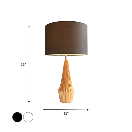 Contemporary Resin Teardrop Night Light Table Lamp With Round Fabric Shade