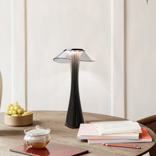 Sleek Grey/Rose Gold Slim Waist Desk Lamp: Contemporary Acrylic Touch Control Led Night Light