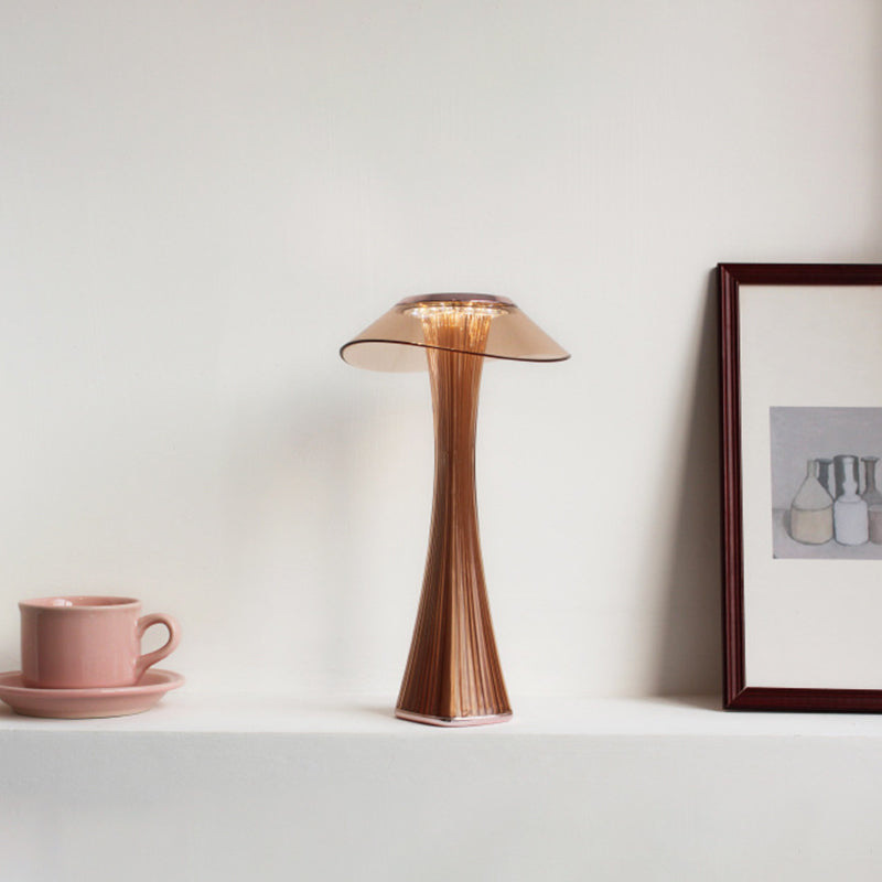 Sleek Grey/Rose Gold Slim Waist Desk Lamp: Contemporary Acrylic Touch Control Led Night Light