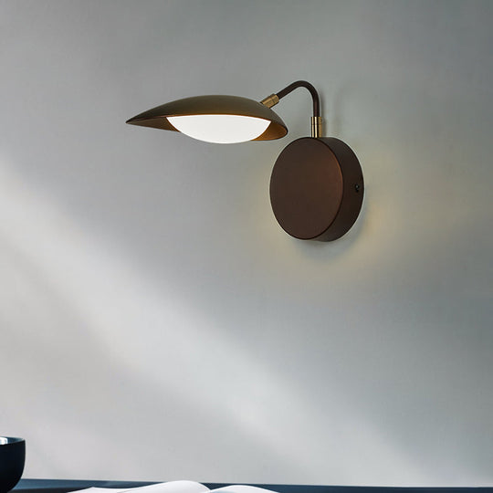 Modern Metal Oval Wall Mount Led Light Fixture With Adjustable Arm - Perfect For Bedroom In