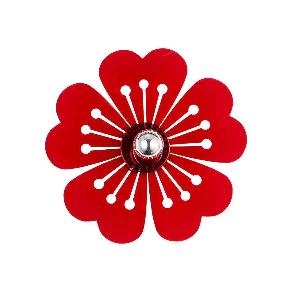 Plum Blossom Wall Light: Modern Acrylic Sconce Lamp For Girls Bedroom & Kindergarten Red