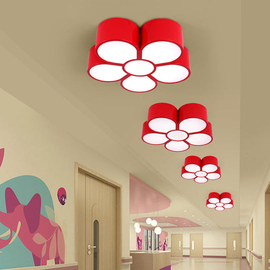 Floral Ceiling Lighting Kids Style Acrylic LED Flush Mount Fixture in Vibrant Colors for Living Room