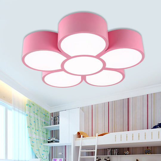 Floral Ceiling Lighting Kids Style Acrylic LED Flush Mount Fixture in Vibrant Colors for Living Room