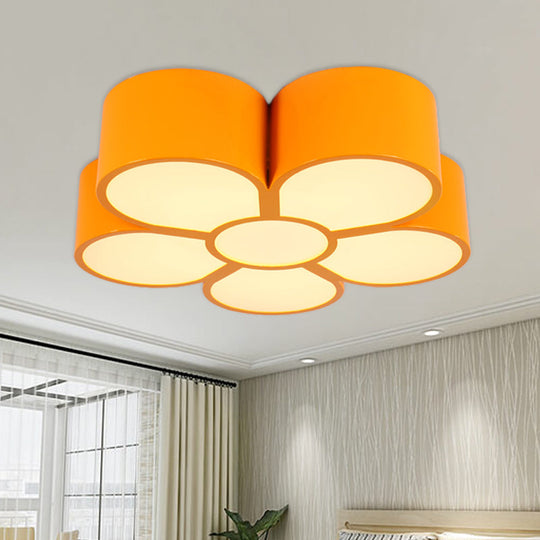 Floral Ceiling Lighting Kids Style Acrylic LED Flush Mount Fixture in Vibrant Colors for Living Room