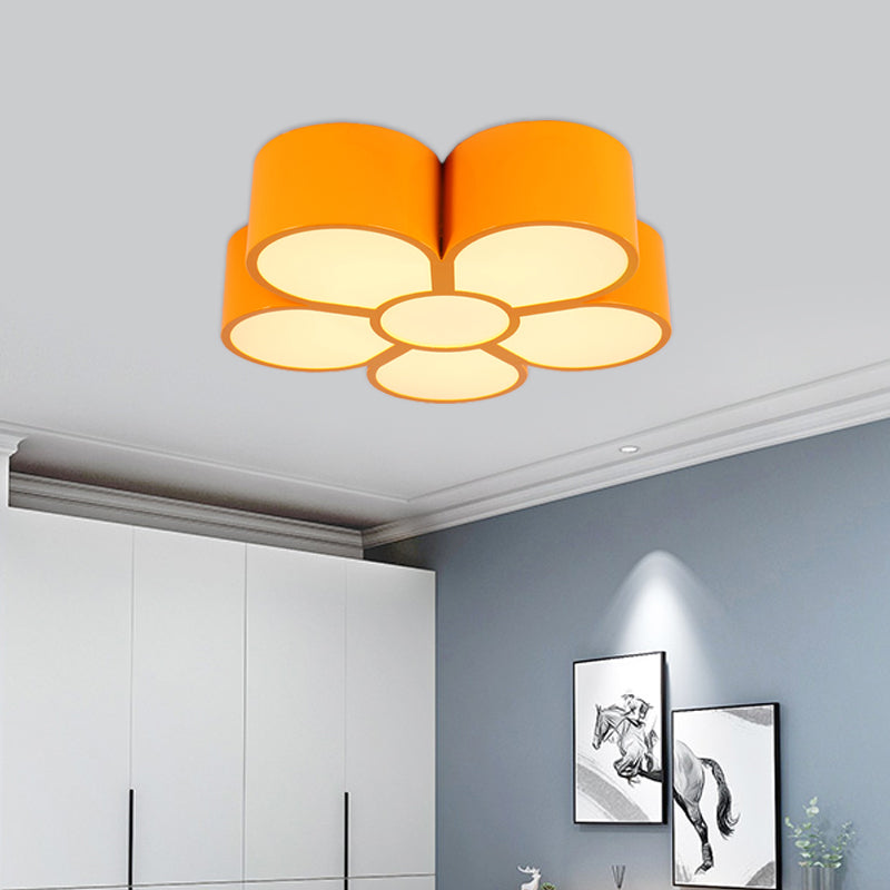 Floral Ceiling Lighting Kids Style Acrylic LED Flush Mount Fixture in Vibrant Colors for Living Room