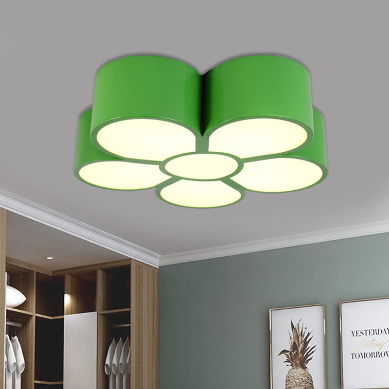 Floral Ceiling Lighting Kids Style Acrylic LED Flush Mount Fixture in Vibrant Colors for Living Room