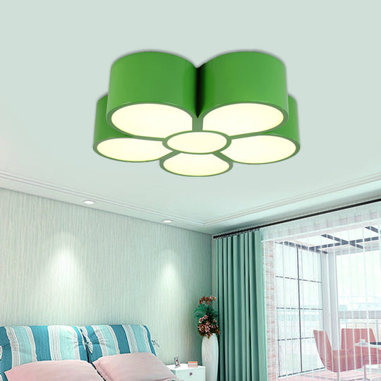 Floral Ceiling Lighting Kids Style Acrylic LED Flush Mount Fixture in Vibrant Colors for Living Room