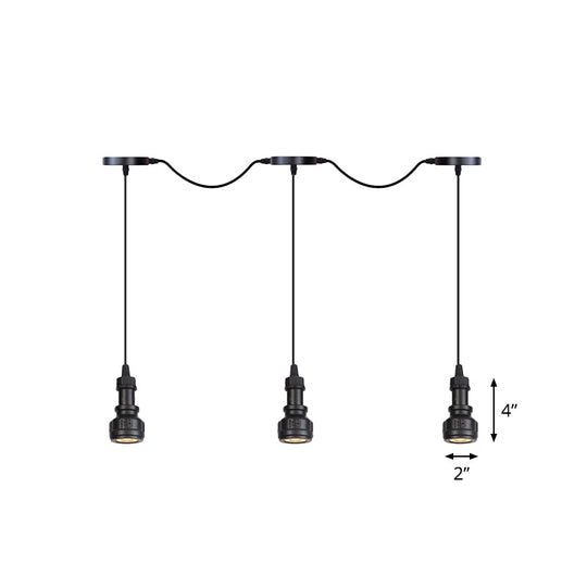 Rustic Iron Multi-Head Ceiling Light With Tandem Pendulum Design For Coffee Shops - Shop Led Pendant