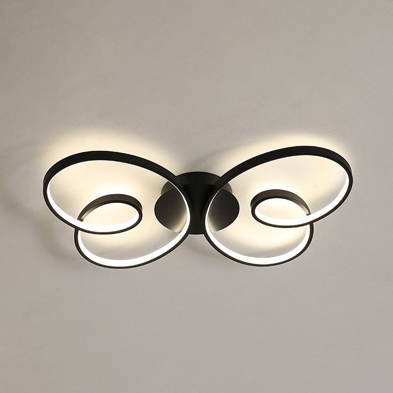 Acrylic Butterfly LED Flush Mount Spotlight: Minimalistic Black/White Ceiling Light