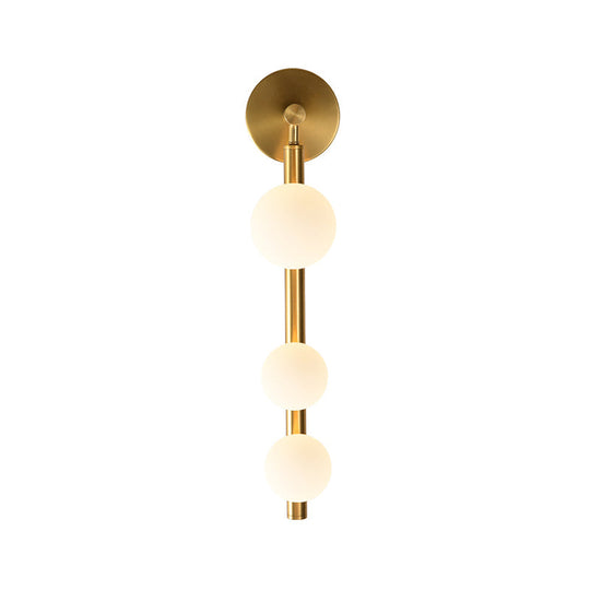 Gold Finish 3-Head Metal Wall Sconce For Corner - Post-Modern Vertical Mount