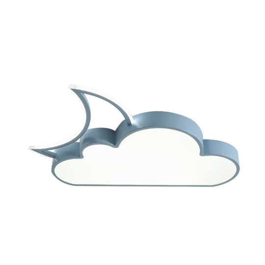 Colorful Cloud Led Flush Mount Lamp For Kids Room With Acrylic Shade