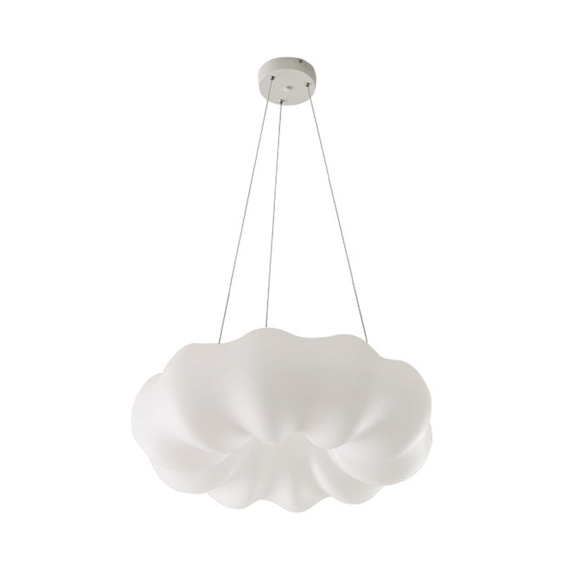 Minimalist White Cloud Bistro Led Pendant Lamp - Plastic Integrated Hanging Ceiling Light