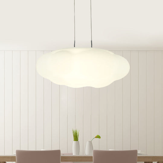 Kids White Cloud Pendant Light - 1/3/5-Head Led Fixture For Childs Room