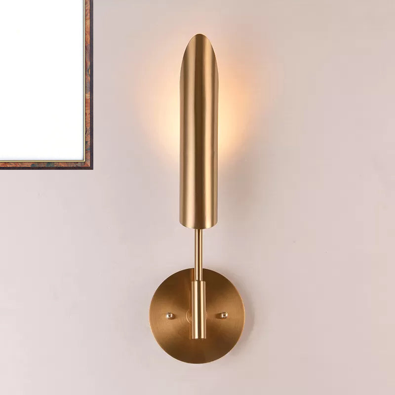 Modern Metal Wall Lamp Sconce With Brass Finish Led Lighting - Tube Up-Down Mount