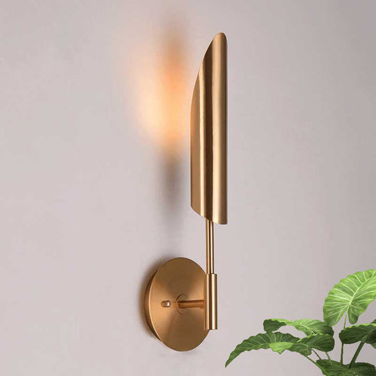 Modern Metal Wall Lamp Sconce With Brass Finish Led Lighting - Tube Up-Down Mount