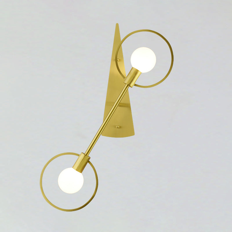 Modern Brass Wall Mounted Loop Sconce Light Fixture For Bedroom