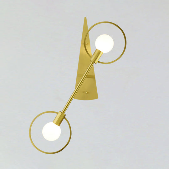 Modern Brass Wall Mounted Loop Sconce Light Fixture For Bedroom