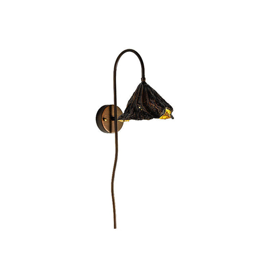 Contemporary Black Lotus Seedpod Wall Light Sconce Led Lamp