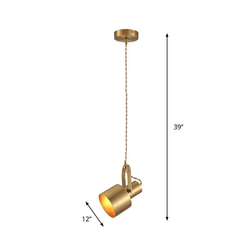 Rotating Brass Torch Pendant Light: Postmodern Metal Ceiling Hanging Lamp For Living Room