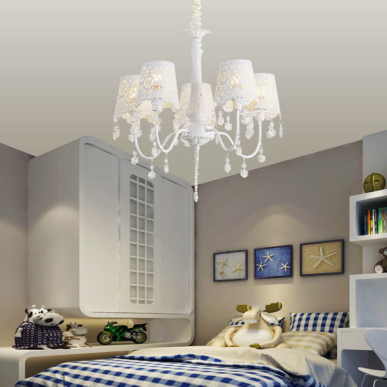 Contemporary Crystal Metal Pendant Chandelier For Living Room