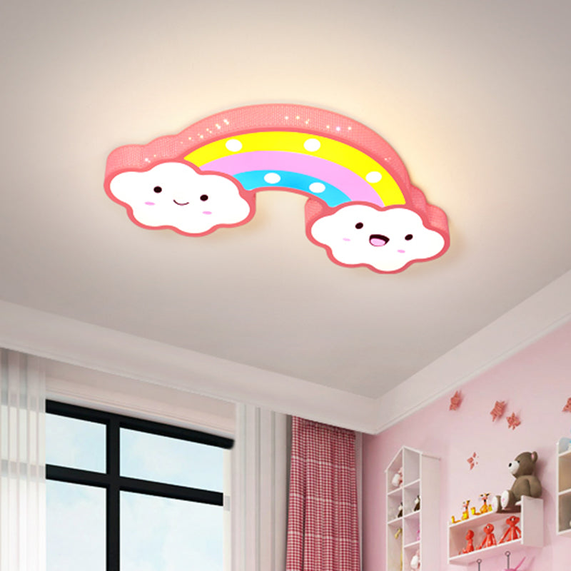 Colorful Hollow Iron Ceiling Lamp with LED Lights for Kids Room