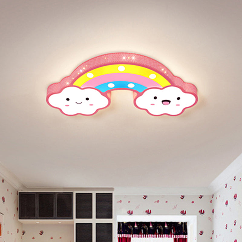 Colorful Hollow Iron Ceiling Lamp with LED Lights for Kids Room