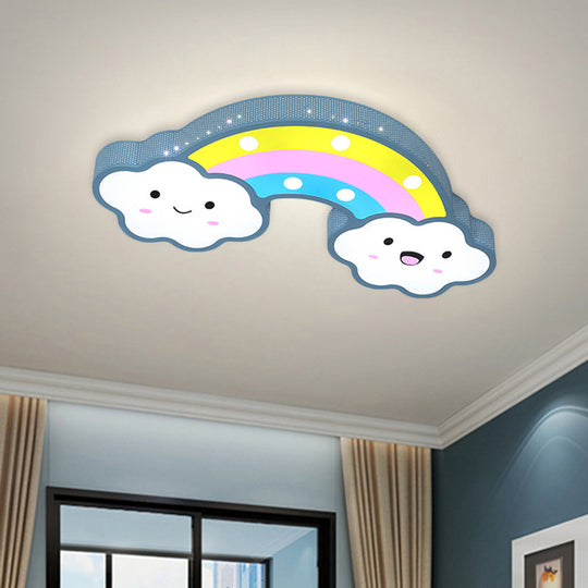 Colorful Hollow Iron Ceiling Lamp with LED Lights for Kids Room