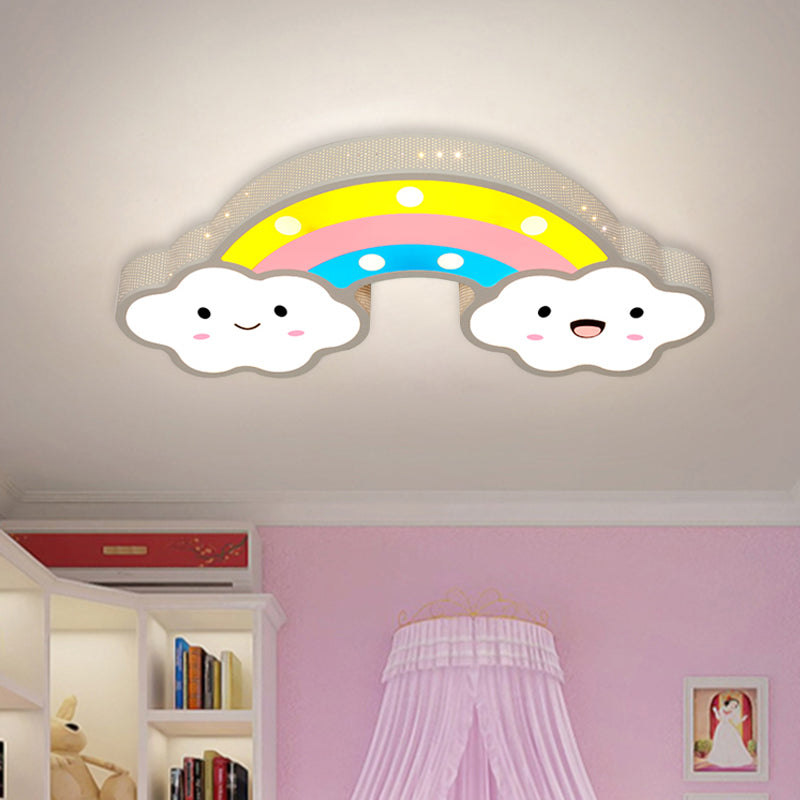 Colorful Hollow Iron Ceiling Lamp with LED Lights for Kids Room