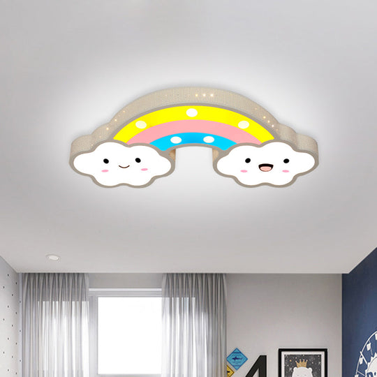 Colorful Hollow Iron Ceiling Lamp with LED Lights for Kids Room