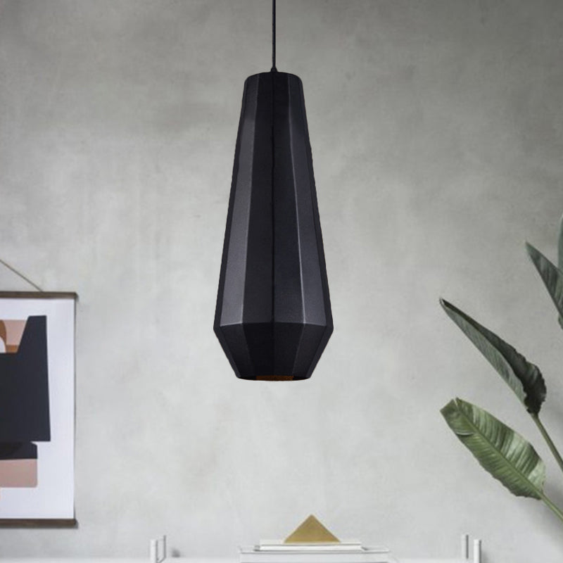 Black Diamond Metal Suspension Pendant: Farmhouse Ceiling Lamp, 1 Light for Coffee Shops