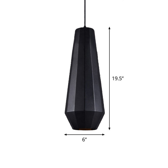 Black Diamond Metal Suspension Pendant: Farmhouse Ceiling Lamp, 1 Light for Coffee Shops