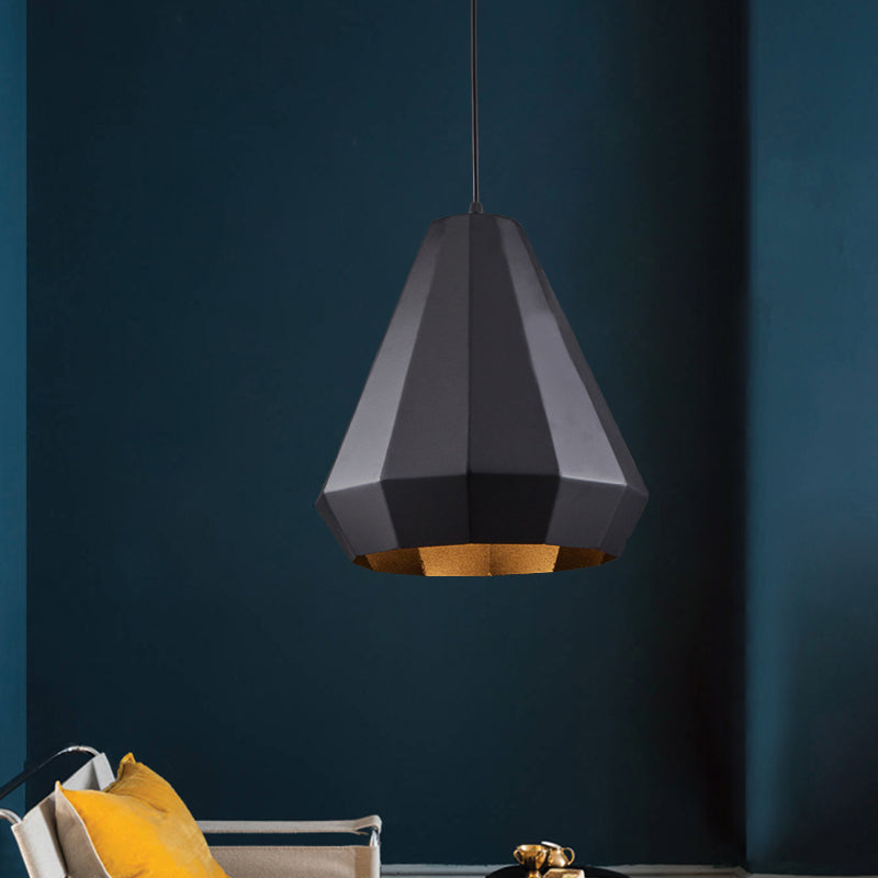 Black Diamond Metal Suspension Pendant: Farmhouse Ceiling Lamp, 1 Light for Coffee Shops