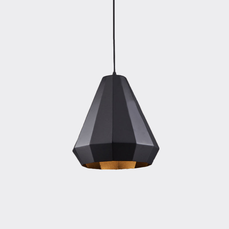 Black Diamond Metal Suspension Pendant: Farmhouse Ceiling Lamp, 1 Light for Coffee Shops