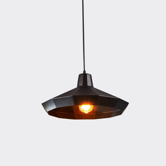 Black Diamond Metal Suspension Pendant: Farmhouse Ceiling Lamp, 1 Light for Coffee Shops