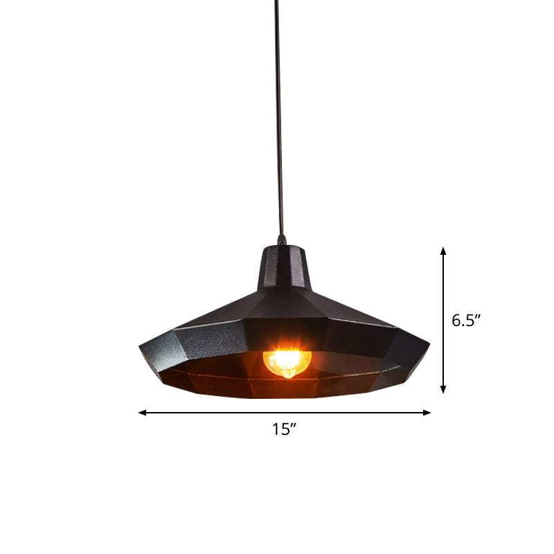 Black Diamond Metal Suspension Pendant: Farmhouse Ceiling Lamp, 1 Light for Coffee Shops