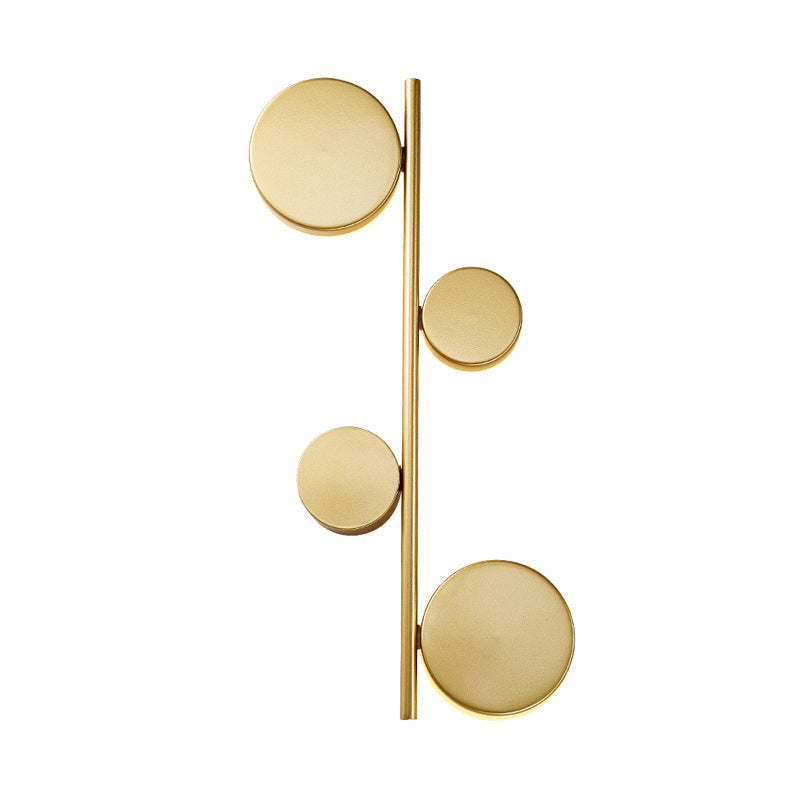 Vertical Linear Sconce Light: Black/Gold Finish Post-Modern Design With 3 Led Metal Wall Lamp Heads