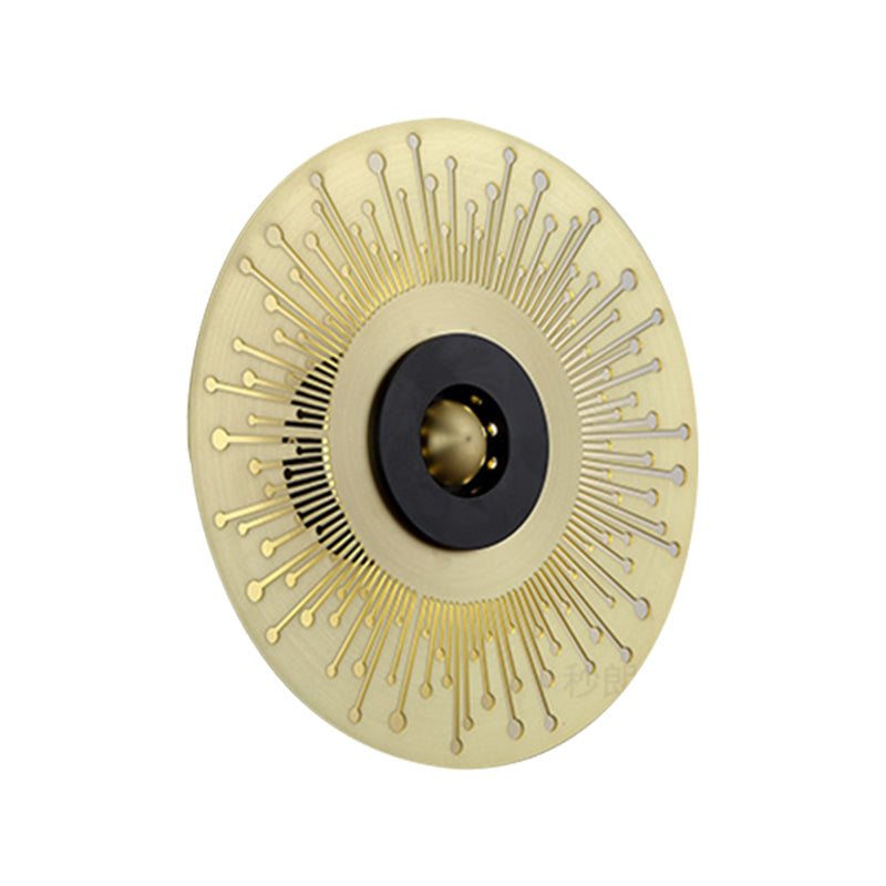 Modern Laser-Cut Disk Wall Sconce With Led Lighting In Gold